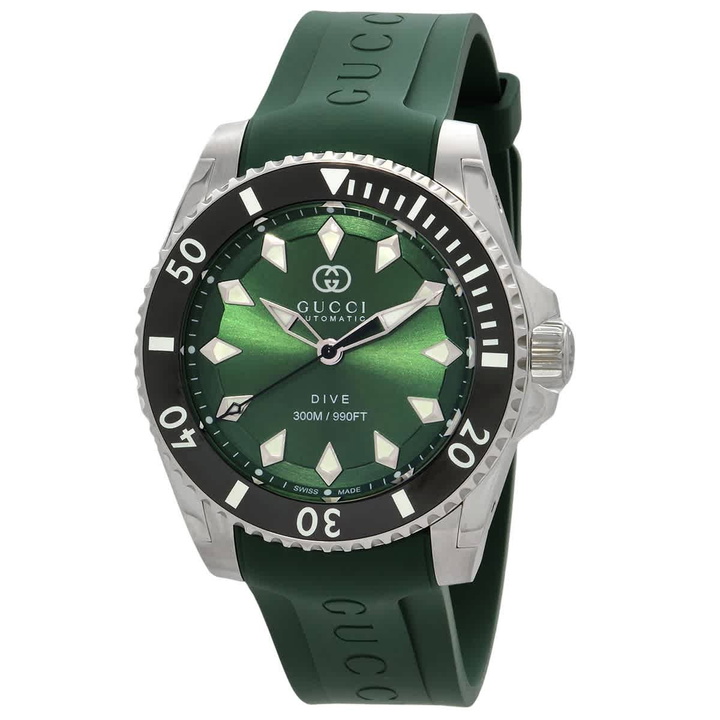 Photo: Gucci Dive Automatic Green Dial Mens Watch YA136360