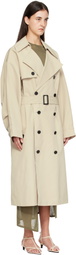 The Frankie Shop Beige Mavis Oversized Trench Coat