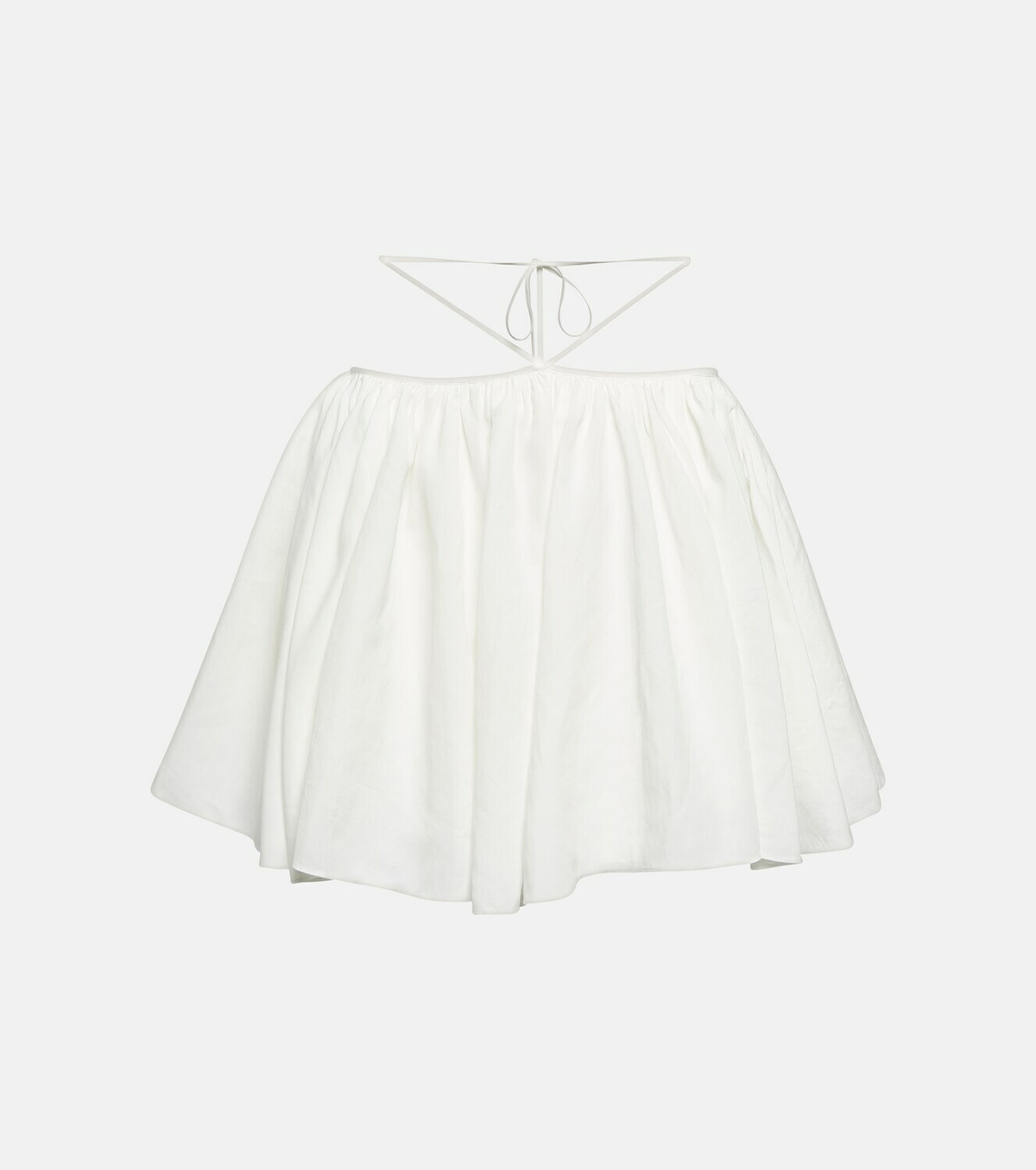 LOEWE Asymmetric cotton and silk miniskirt ミニ スカート LOEWE Asymmetric pleated cotton and silk-blend twill skirt
