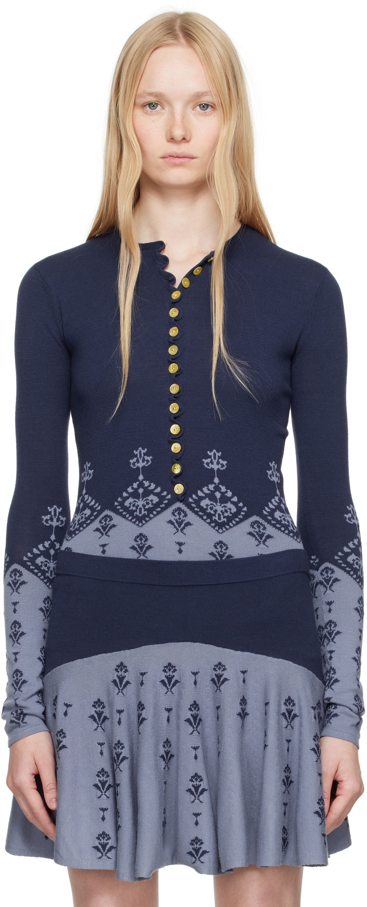 Conner Ives Blue Sock Long Sleeve Henley