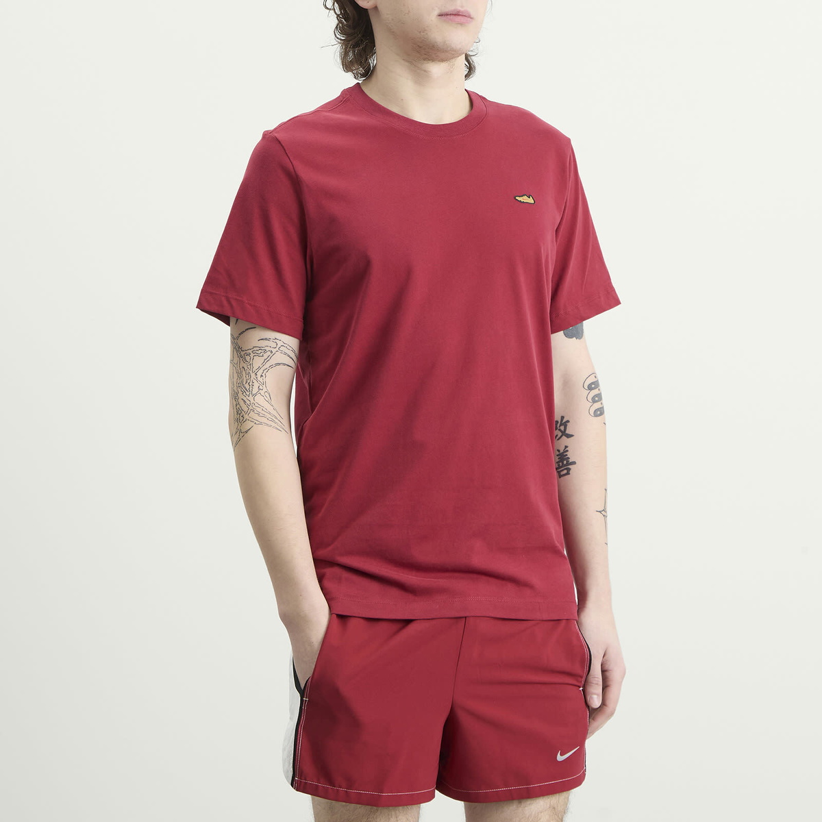 Nike Running Men's Nike Men's Dri-Fit Retro Running T-Shirt in Team Crimson