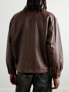 Neighborhood - Logo-Appliquéd Leather Jacket - Brown