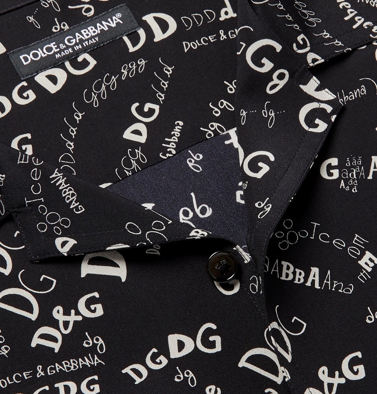Dolce & Gabbana logo-print Silk Shirt - Black