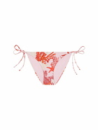 VERSACE Printed Coral Lycra Bikini Bottoms