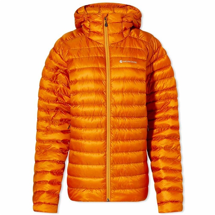 Photo: Montane Men's Anti-Freeze Hooded Down Jacket in Flame Orange