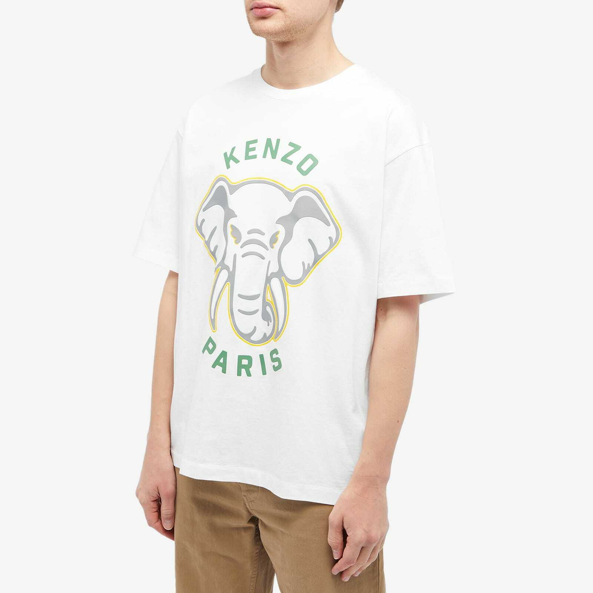 Kenzo Paris Men's Kenzo Elephant Oversized T-Shirt in Off