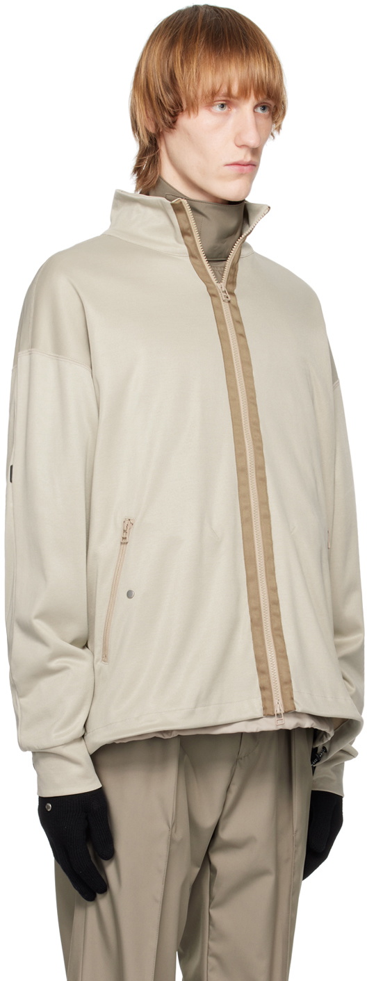 meanswhile Taupe Ice Touch Overwrap Jacket