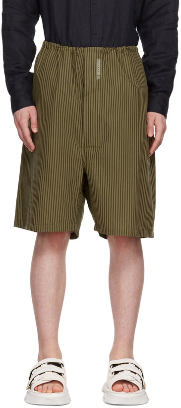 Photo: Connor McKnight Khaki Striped Pyjama Shorts