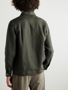 De Bonne Facture - Linen Shirt Jacket - Green