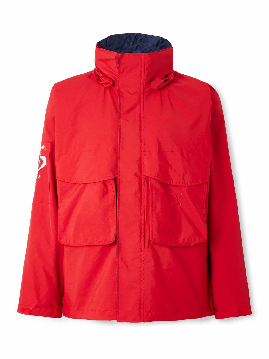 Pop Trading Company Men's x FTC Funnel Neck Jacket in Orange Pop Trading Company Men's x FTC Funnel Neck Jacket in Orange