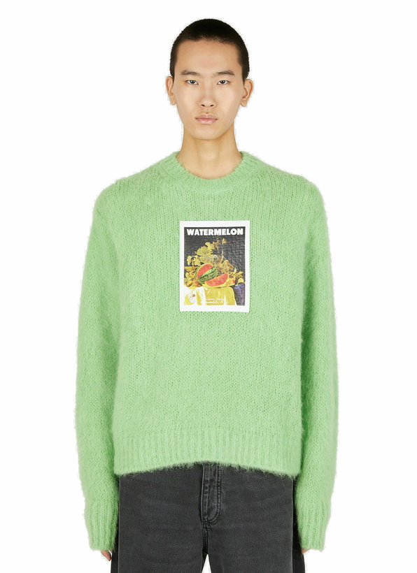 Photo: Graphic Print Sweater in Green