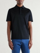 Canali - Cotton-Jersey Polo Shirt - Black