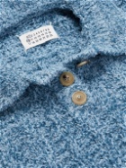 Maison Margiela - Slim-Fit Cotton-Blend Bouclé Polo Shirt - Blue