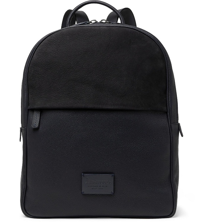 Photo: Anderson's - Full-Grain Leather and Suede Backpack - Blue
