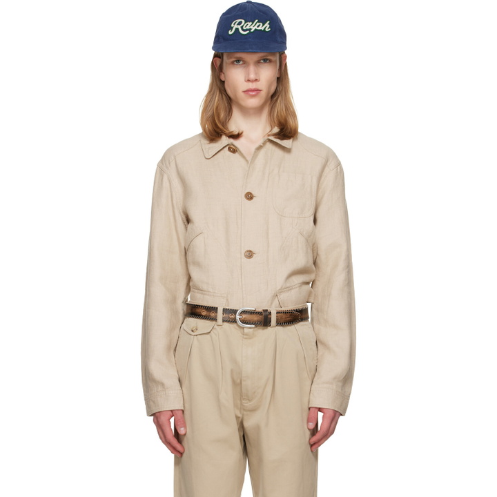 Photo: Polo Ralph Lauren Beige Linen Herringbone Utility Jacket