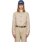 Polo Ralph Lauren Beige Linen Herringbone Utility Jacket