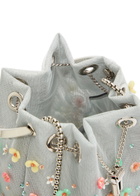 Jimmy Choo Bon Bon Floral-embellished Mesh Bucket bag - Silver - One Size