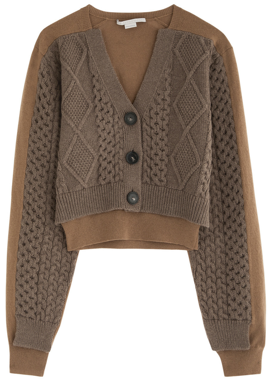 Stella Mccartney Layered Cable-knit Wool Cardigan Stella Mccartney Layered Cable-knit Wool Cardigan