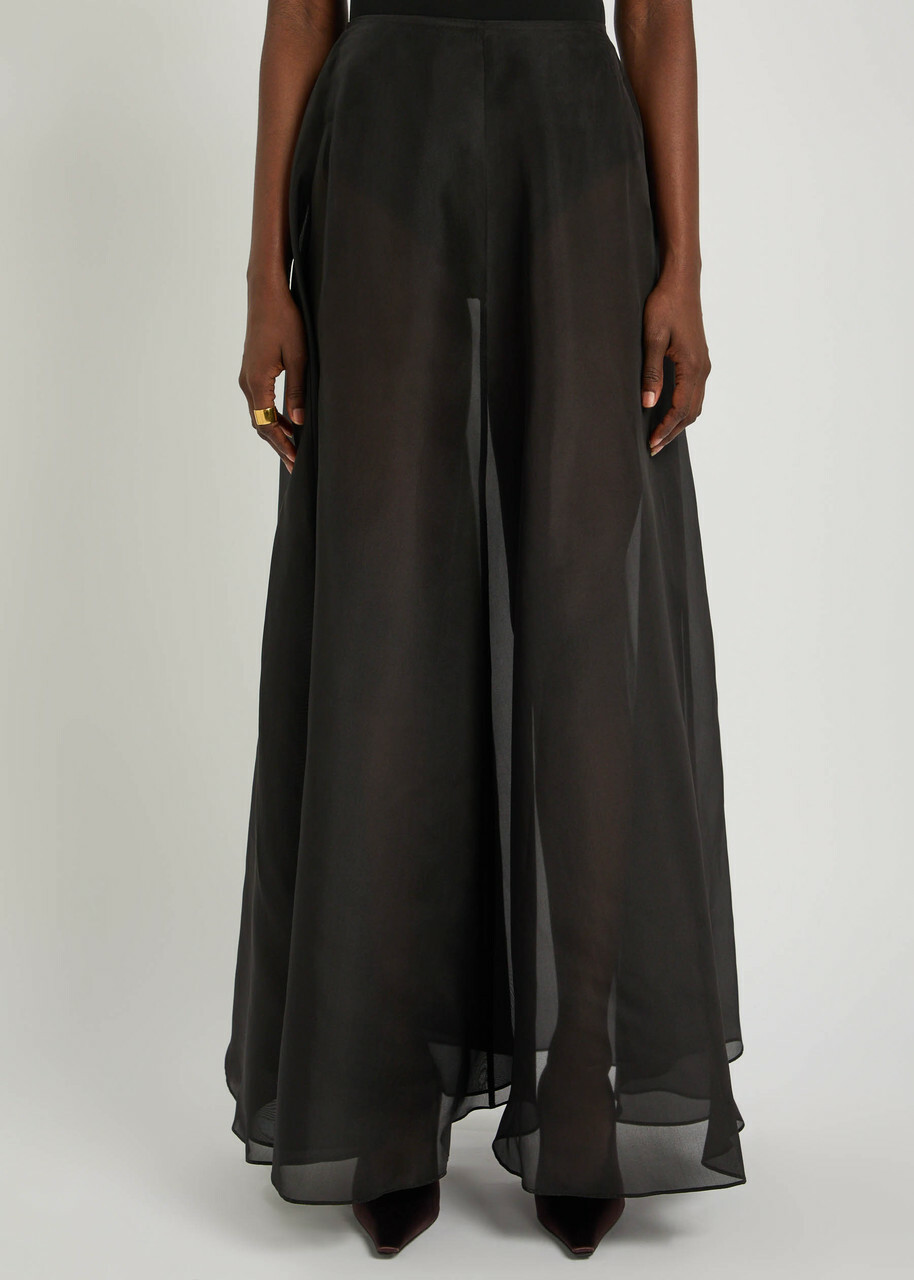Esse Studios Aire Silk-organza Maxi Skirt Black