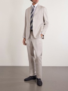 Canali - Straight-Leg Wool and Linen-Blend Twill Suit Trousers - Neutrals