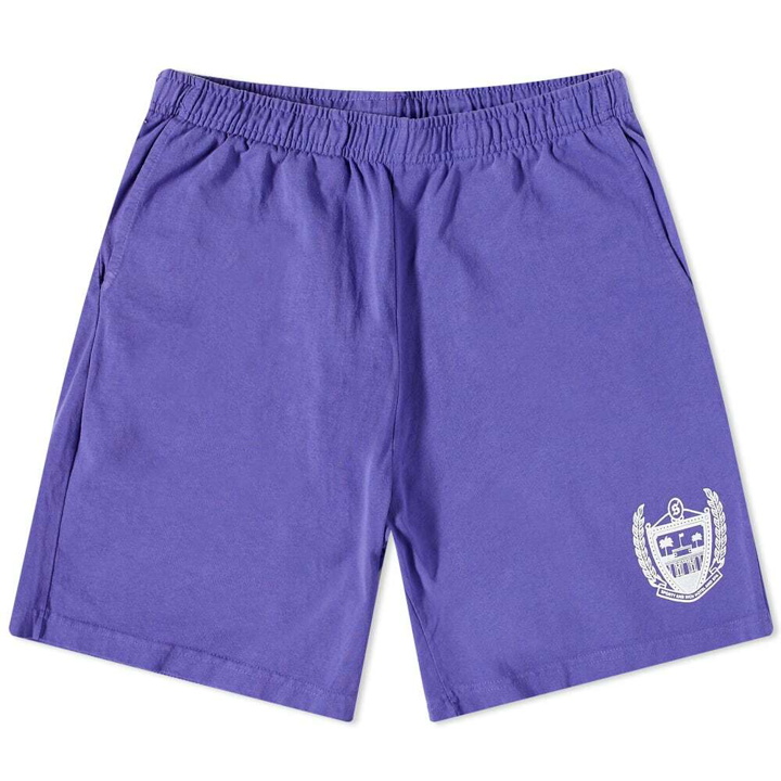 Photo: Sporty & Rich Beverly Hills Gym Short in Purple/White