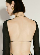 Saint Laurent Long-Sleeve Georgette Bodysuit