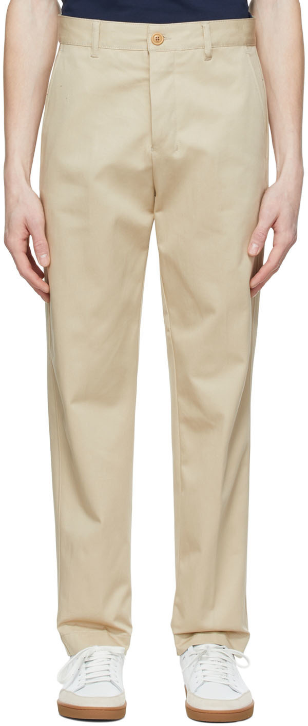 AMI Paris Beige Cotton Trousers AMI