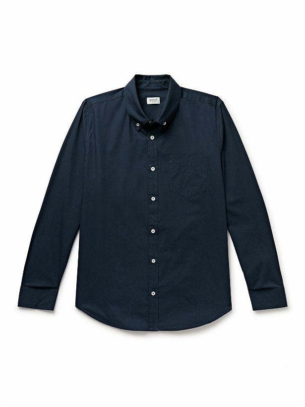 Photo: Ghiaia Cashmere - Button-Down Collar Cotton-Poplin Shirt - Blue