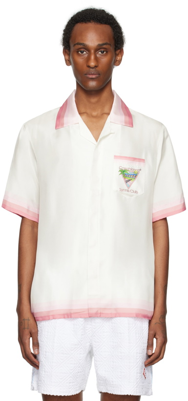 Photo: Casablanca White & Pink 'Tennis Club' Icon Shirt