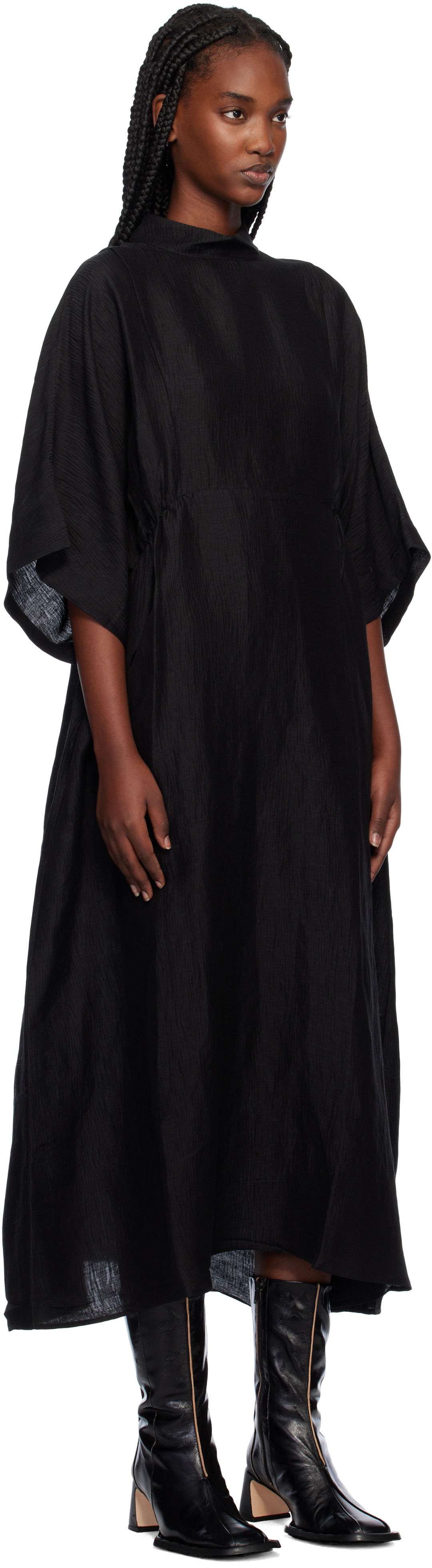 Henrik Vibskov Black Linen Blend Very Turtle Midi Dress Henrik Vibskov