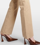Saint Laurent Clyde high-rise cotton wide-leg pants