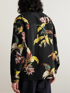 Lemaire - Floral-Print Silk-Blend Shirt - Black