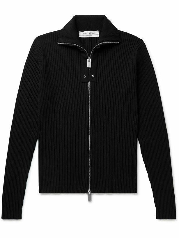 Photo: 1017 ALYX 9SM - Ribbed-Knit Zip-Up Cardigan - Black