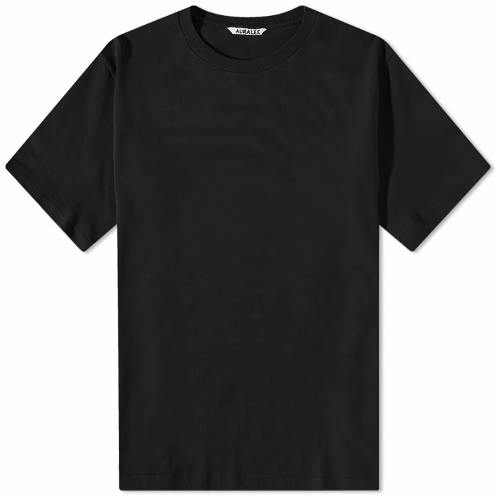 Photo: Auralee Men's Luster Plaiting T-Shirt in Black