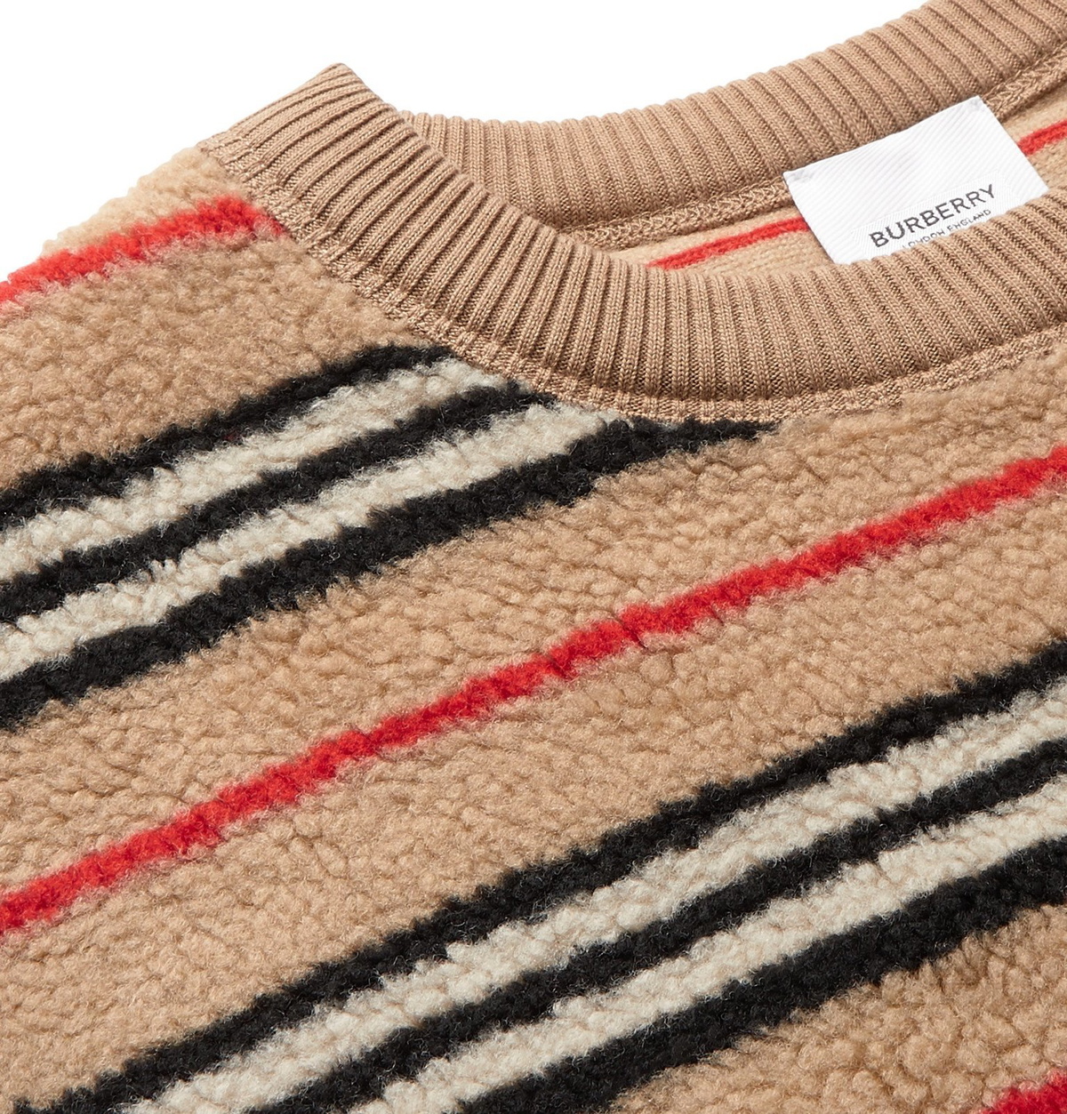 Burberry Striped Fleece Sweatshirt Brown Burberry