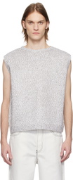 Karmuel Young Gray Crew Neck Knit Vest