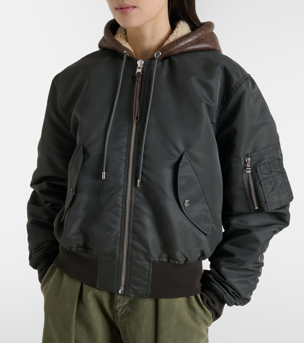 JW Anderson Shearling-trimmed bomber jacket