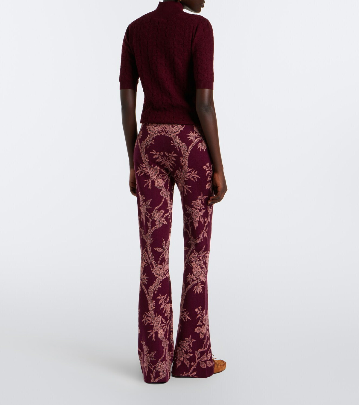 Etro Wool-blend jacquard flared pants