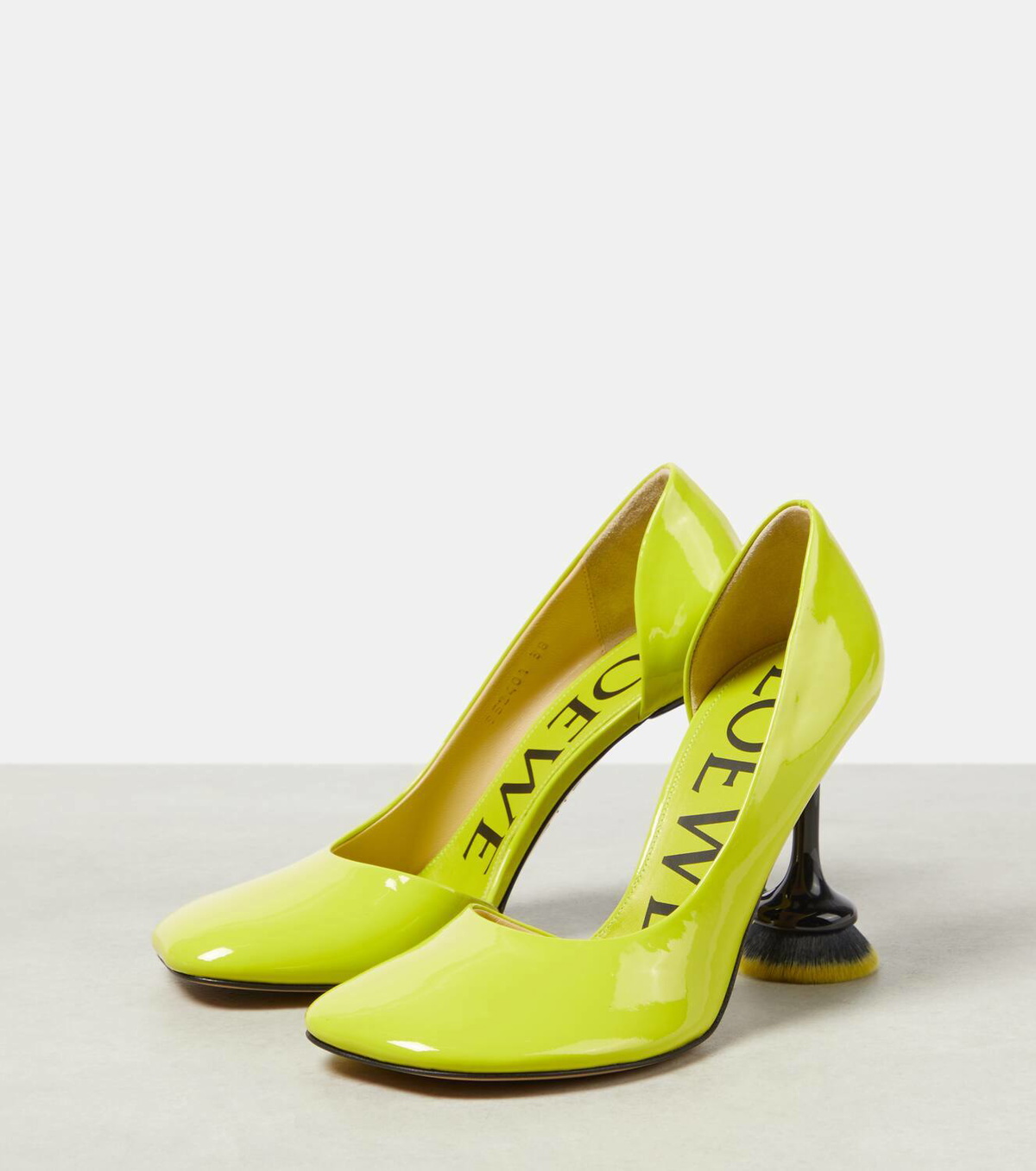 Loewe Toy Brush 90 patent leather pumps Loewe