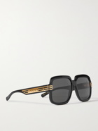 GUCCI - Square-Frame Tortoiseshell Acetate and Gold-Tone Sunglasses