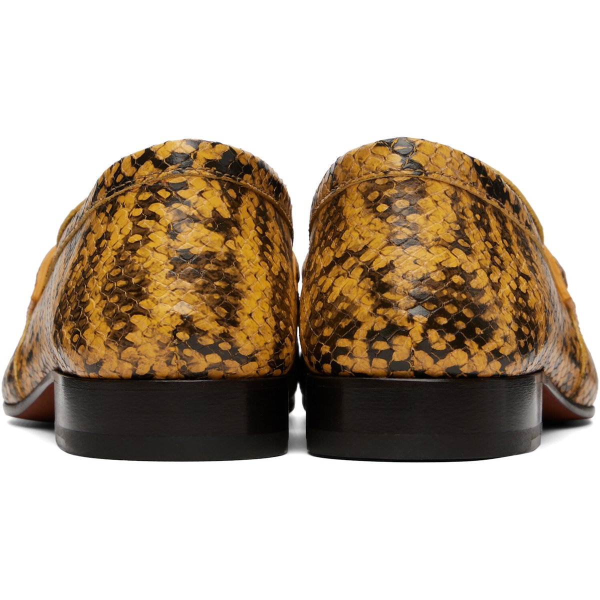 Dries Van Noten Yellow Leather Penny Loafers