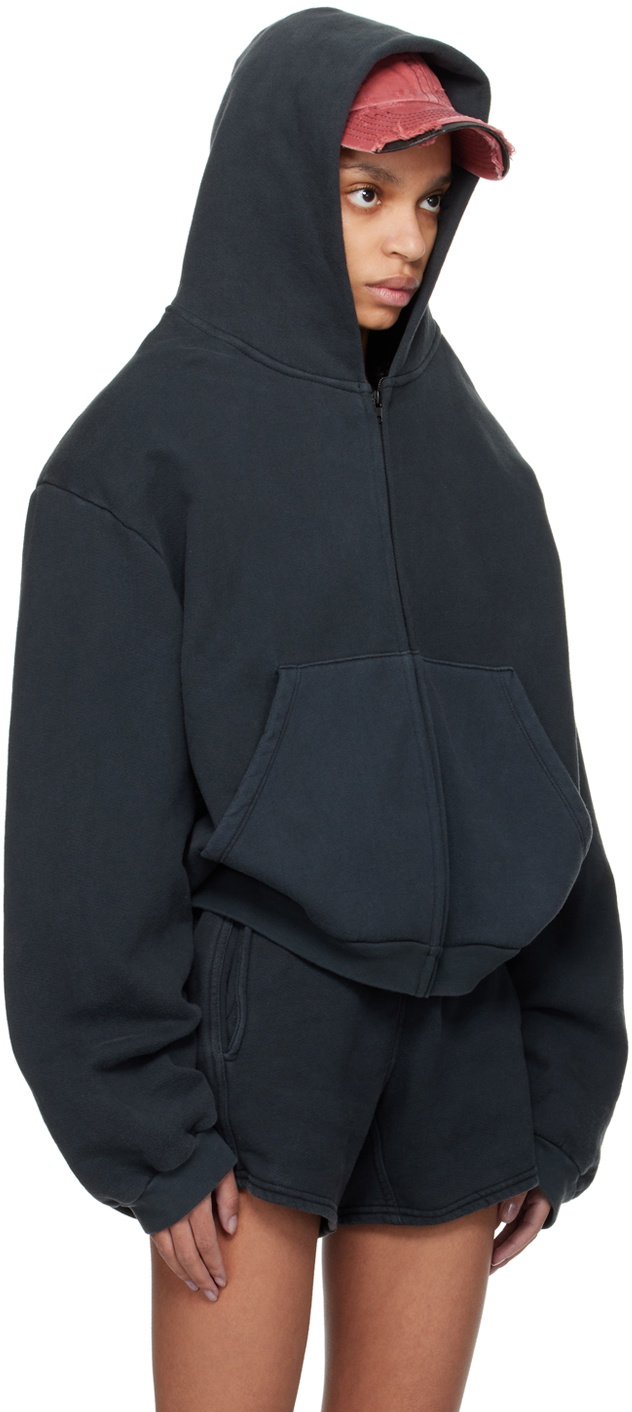 GREG ROSS Black Shoulder Pad Hoodie