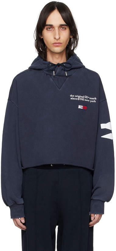 Photo: Tommy Jeans Navy Distressed Hoodie