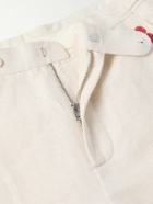 BODE - Garden Party Straight-Leg Bead-Embellished Linen Trousers - Neutrals