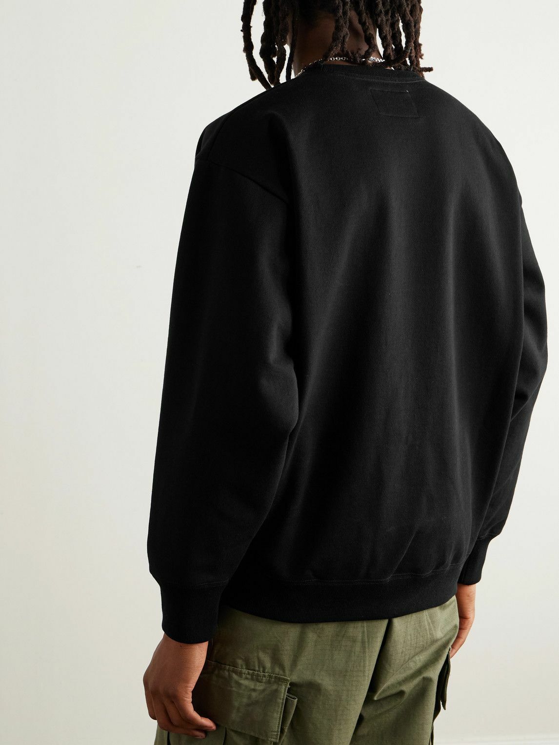 WTAPS - Academy Logo-Print Appliquéd Cotton-Jersey Sweatshirt