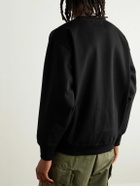 WTAPS - Academy Logo-Print Appliquéd Cotton-Jersey Sweatshirt - Black
