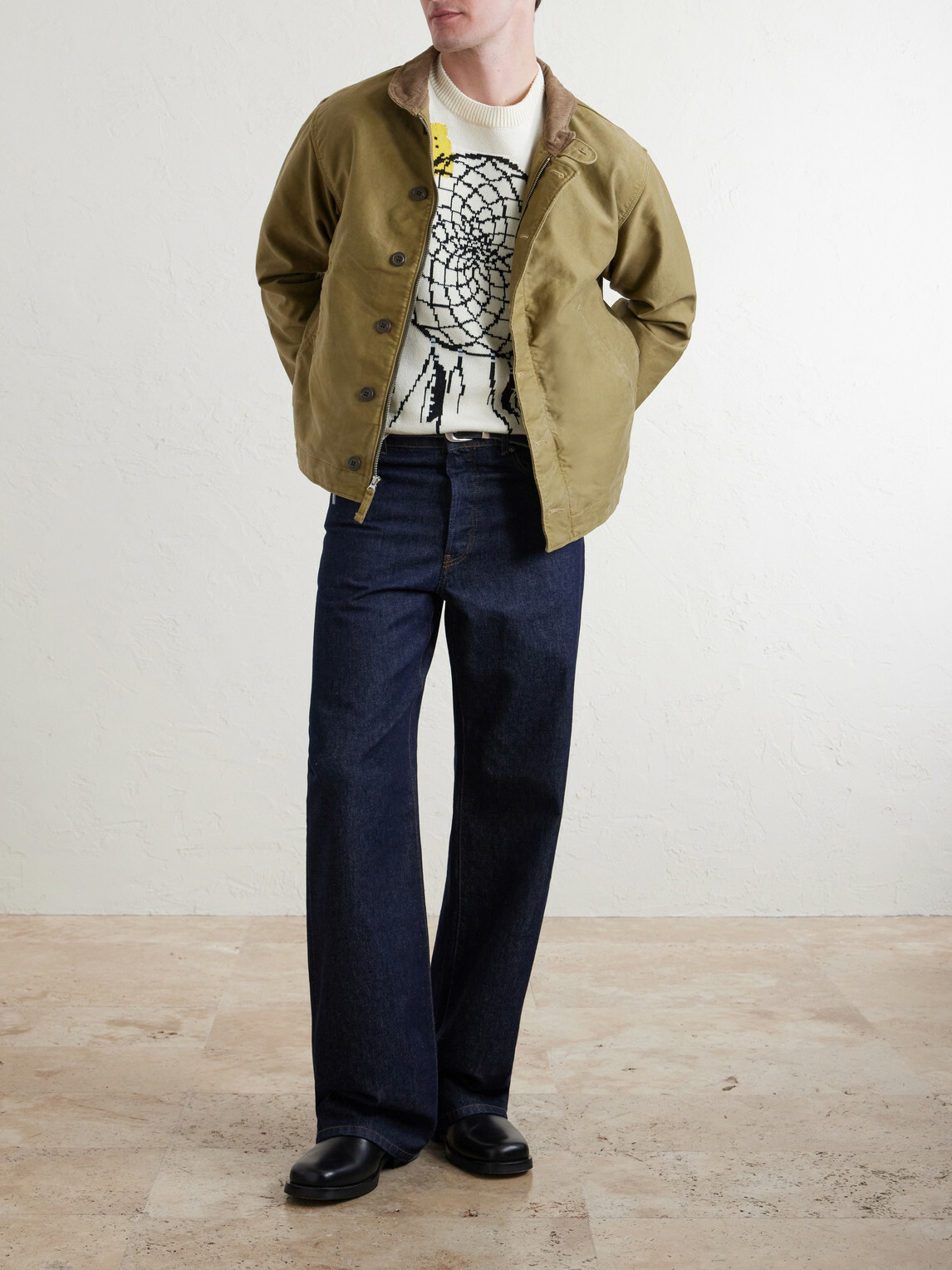 KAPITAL - Peckish Dream Catcher Intarsia Cotton-Blend Sweater - Neutrals