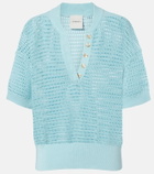 Varley Callie open-knit cotton polo sweater