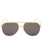 Bottega Veneta Eyewear Bottega Veneta BV1465S Sunglasses in Gold/Grey 