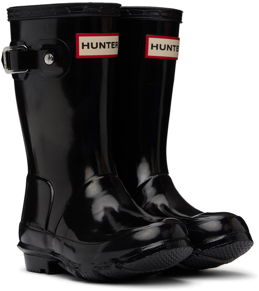 Big kid hunter hot sale rain boots black